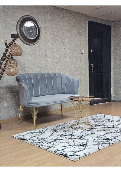 Zafir İkili Gold Kaplama Tel Ayak Papatya Çay Seti Koltuk Takımı , Balkon, Salon, Ofis, Cafe Koltuk Takımı Gri