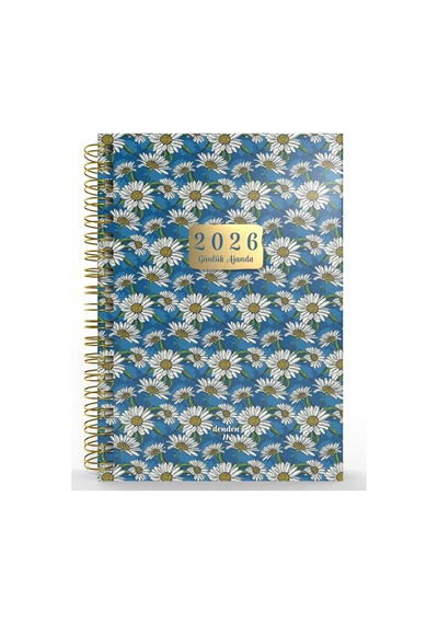 Spiralli 2026 Günlük Ajanda Flowers 2 Mavi