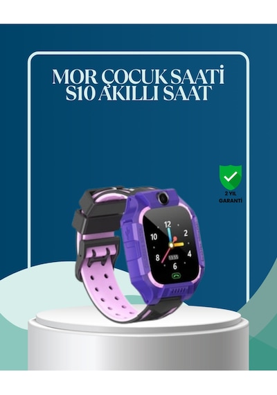 S10 Mor Çocuk Takip Saati Elektronik Bariyer Ve Sesli Mesaj Destekli -