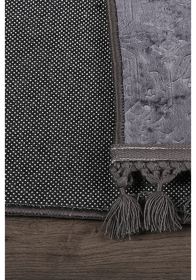 Nova Antrasit 60x100 + 50x60 Cm 2'li Köşeli Ponpon Saçaklı Banyo Çok Renkli