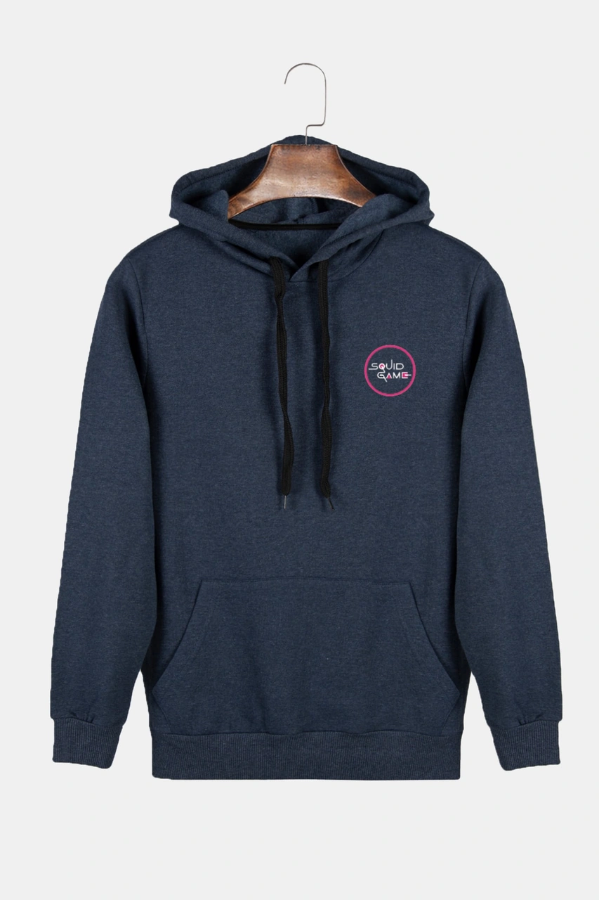 Veaven Unisex Indigo Kapüşonlu Squid Game Baskılı Slim Fit Kanguru Cepli Sweatshirt İndigo Veaven Unisex Indigo Kapüşonlu Squid Game Baskılı Slim Fit Kanguru Cepli Sweatshirt İndigo