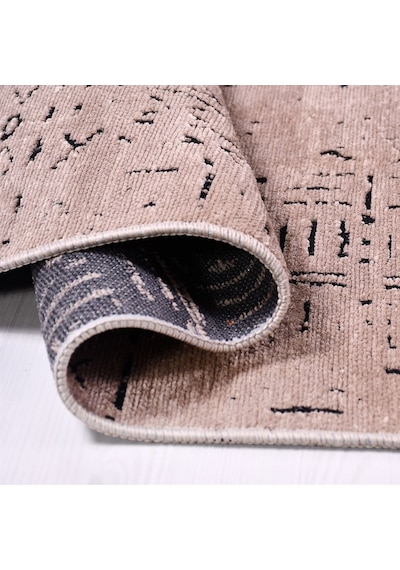 Çam Halı Crea Decolux Vena 8011 Bej Özel Kaymaz Tabanlı Pamuk Dokuma Kilim - 80x150