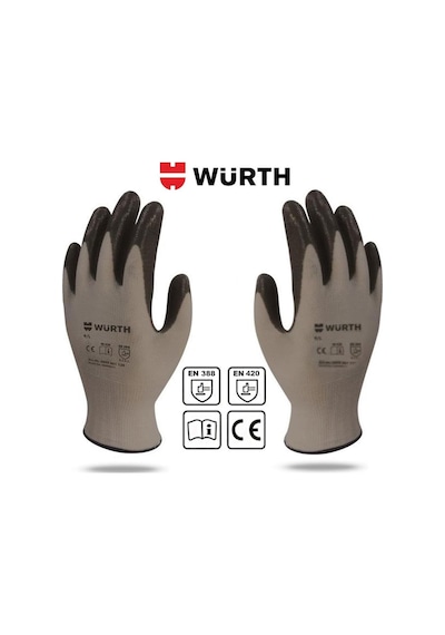 Würth Nitril Kaplama Sanayi Iş Usta Eldiveni Mekanikçi 9/L-10/Xl