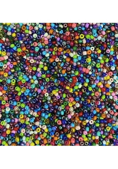Karışık Renk 4 Mm Yaklaşık 220 Adet/20 Gram Cam Boncuk Oya Yazma Bileklik Ve Kolye
