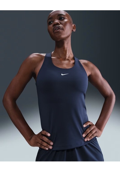 Nike Swoosh Dv9897-411 Kadın Orta Destekli Sütyenli Spor Atlet - Lacivert