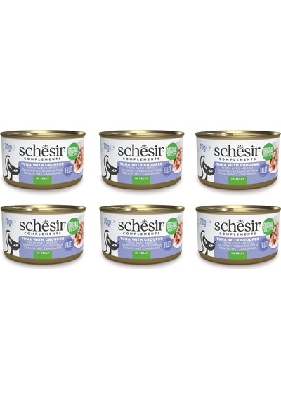 Schesir Ton Ve Orfoz Jöleli Tamamlayıcı Kedi Konservesi 70 Gr. X 6 Adet