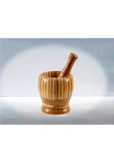 Bambu Havan Ahşap Büyük - Elm-01-750827 Renkli