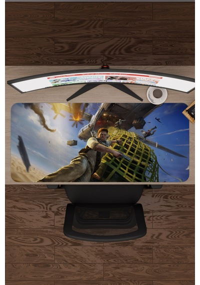 Uncharted Kaymaz Dikişli Kauçuk Oyuncu Mousepad V4 - 90x40 Xxl Gaming Mouse Pad Fare Altlığı