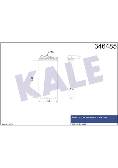 Kale Kalorifer Radyatoru Mekanik Peugeot 3008 / 5008 Cıtroen Ds5 - Klr-346485