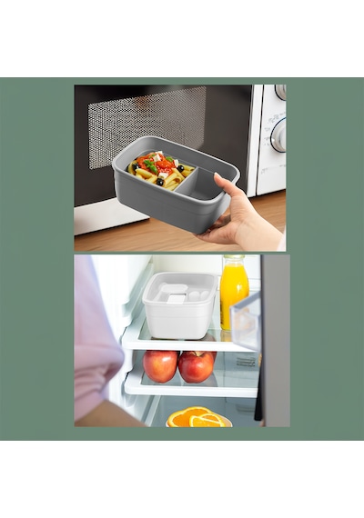 Porsima 3192 Vakumlu Sosluklu Bölmeli 2 Katlı Lunch Box Saklama K Beyaz