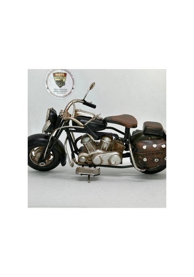 El Yapımı Siyah Chopper Metal Motosiklet Biblosu Retro Koleksiyonluk Cruiser Figür