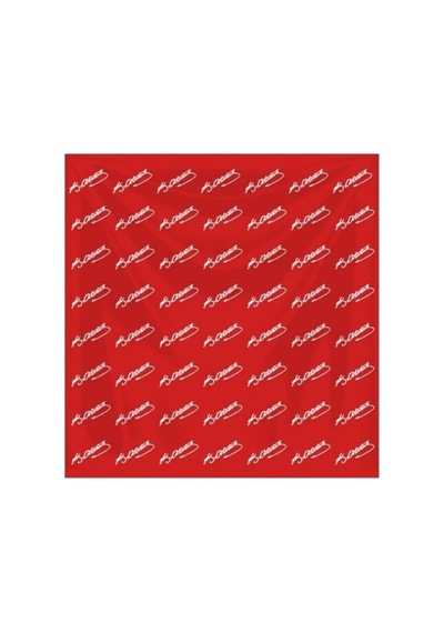 Herşeynota Atatürk İmza Desenli Kırmızı %100 Pamuk 52x52 Cm Fular Bandana Okul, Etkinlik, Tören, Gösteri Çok Renkli