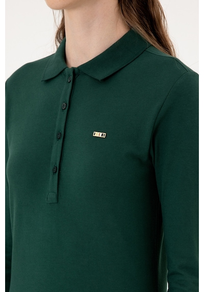U.S. Polo Assn. Kadın Koyu Yeşil Basic Polo Yaka Sweatshırt 50313593-VR079