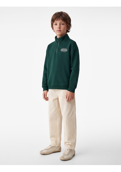 Koton Baskılı Uzun Kollu Şardonlu Pamuklu Yarım Fermuarlı Dik Yaka Sweatshirt Yeşil 7wkb10311tk Koton Baskılı Uzun Kollu Şardonlu Pamuklu Yarım Fermuarlı Dik Yaka Sweatshirt Yeşil 7wkb10311tk