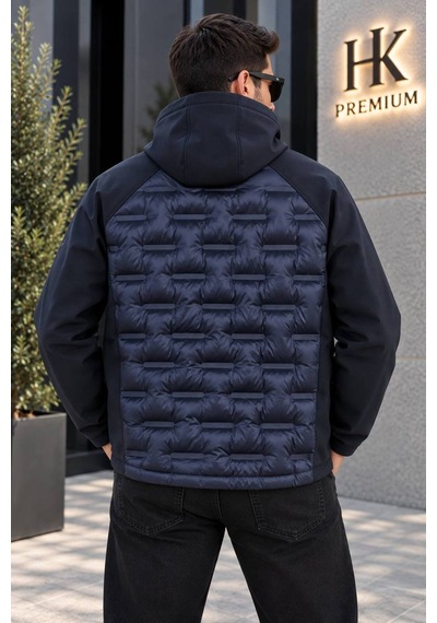 Hk Premium Erkek Parmak Baskı Kapitone %100 Polyester Hibrit Softshell Kapüşonlu Şişme Mont Lacivert Hk Premium Erkek Parmak Baskı Kapitone %100 Polyester Hibrit Softshell Kapüşonlu Şişme Mont Lacivert