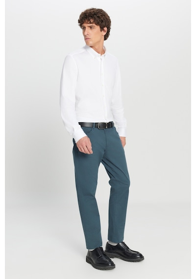 Ac&Co / Altınyıldız Classics Slim Fit Dar Kesim Pamuklu Esnek Chino Erkek Pantolon - Petrol