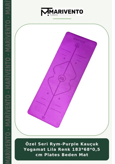 Özel Seri Rym-purple Kauçuk Yogamat Lila Renk 183 68 0,5 Cm Plates Beden Mat