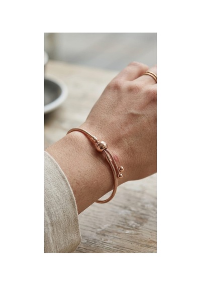 Lunarie Rose Gold Ayarlanabilir Top Bileklik Kararmaz Çelik