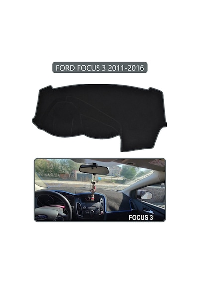Ford Focus 3 2011-2016 Torpido Koruma Halısı Gri Kenar