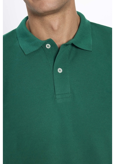 Tudors Erkek Slim Fit Dar Kesim Pamuklu Yumuşak Dokulu Serin Tutan Kumaş Düz Pike Yeşil Polo Yaka Tişört-31621-yeşil Yeşil
