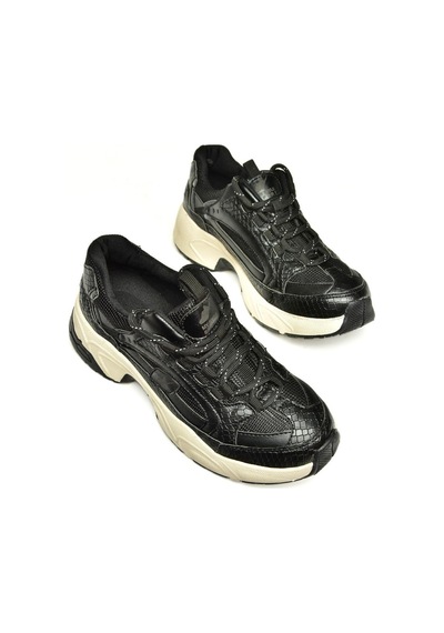Fox Shoes U312414209 Siyah Kalın Tabanlı Spor Ayakkabı Sneakers Siyah-suni Deri Çok Renkli Fox Shoes U312414209 Siyah Kalın Tabanlı Spor Ayakkabı Sneakers Siyah-suni Deri Çok Renkli
