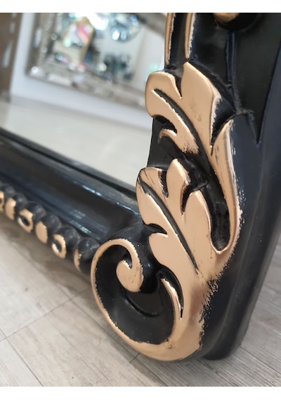 Ayna Denizi Princess Great Black Gold Model Siyah Altın Renk Dekoratif Boy Aynası