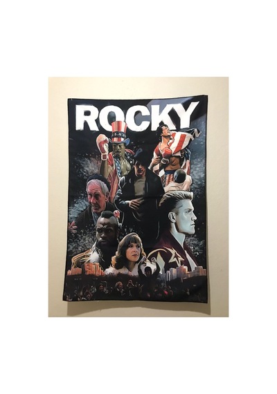 Rocky Balboa Desenli Tasarım Duvar Halısı