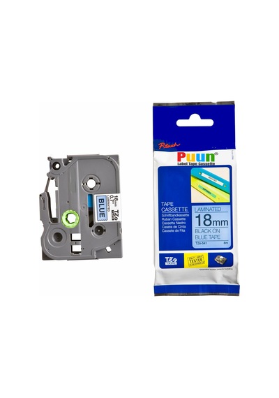 Puun Brother P-Touch TZE-541 18MM x 8m Mavi Üzerine Siyah Uyumlu
