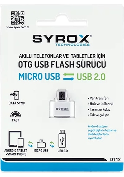 Syrox Dt12 Micro Usb Usb 2.0 Otg Dönüştürücü