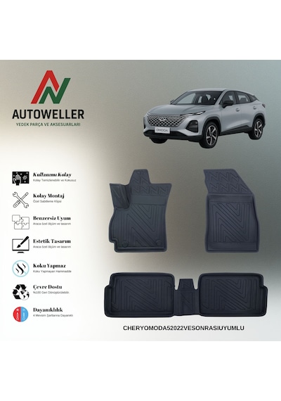 Chery Omoda 5 2022 Sonrası Uyumlu Havuzlu Oto Paspas