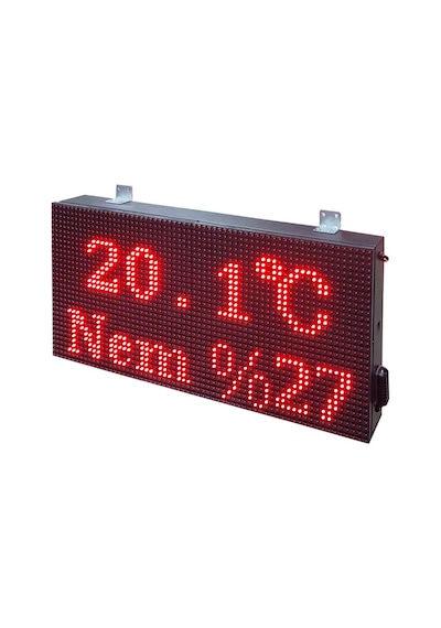 32x64cm Saat Tarih Sıcaklık Nem Göstergesi  Wi-fi kontrollü