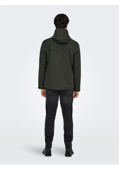 Only & Sons Onsluke Waterproof Jacket Otw Vd Erkek Gri Mont - 22031606 Siyah