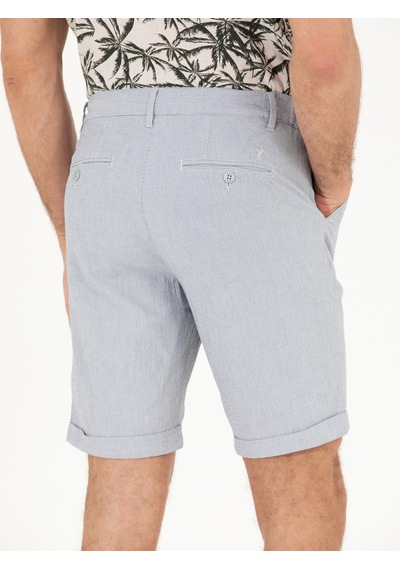 Cacharel Açık Mavi Regular Fit Dokuma Şort Denim