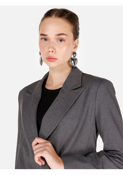 Colins Gri Kadın Ceket Cl1070316 Q1.v2 Dgr Koyu Gri