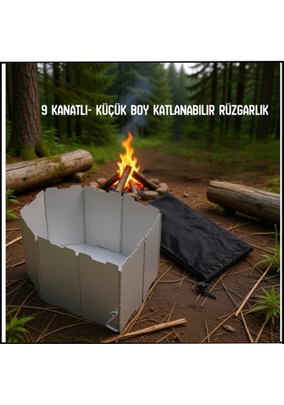 Uyguna-yakala 9 Kanatlı- Küçük Boy Katlanabilir Rüzgarlık-mlz.431 Çok Renkli