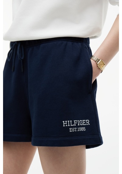 Tommy Hilfiger Varsıty Crest Sweatshort Kadın Mavi Şort - Ww0ww51096