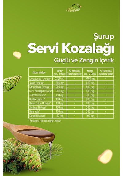 Zühre Ana Kozalak Şurubu Servi Kozalağı ve Kara Mürver İçeren Şurup 350 G