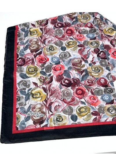 Bonjela Soft Pamuk Şal-75 X 190 -06573 Siyah-bordo