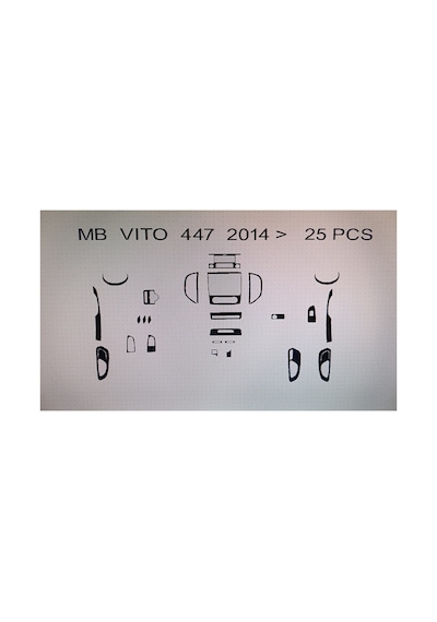 Mercedes Vito 111-270-122 2014 25 Parça Torpido Kaplama Renk Piano Black