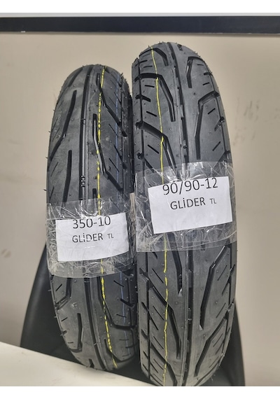 Tdt Tyres Rks Spontini Lastik Set 350-10glider Ve 90/90-12 Glider Dubleks Set Glider10