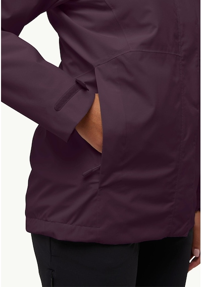 Jack Wolfskin Rotwand 3ın1 Jkt W Kadın Outdoor Mont Midnight Plum