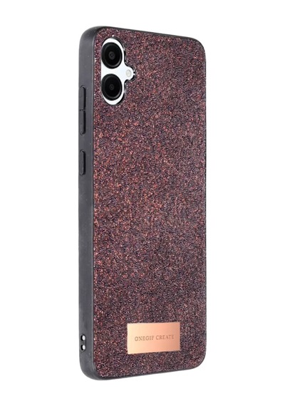 Onegif Samsung Galaxy A06 Uyumlu Bright Simli Kapak - Derin Mor