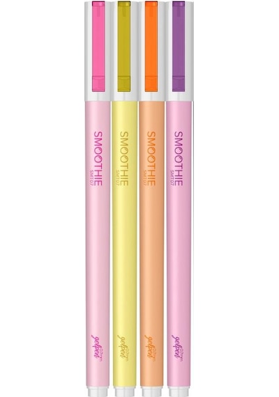 Scrikss Smoothie 4'lü Mor-pembe-turuncu-sarı Jel Kalem Seti - Orjinal Blister Kutulu