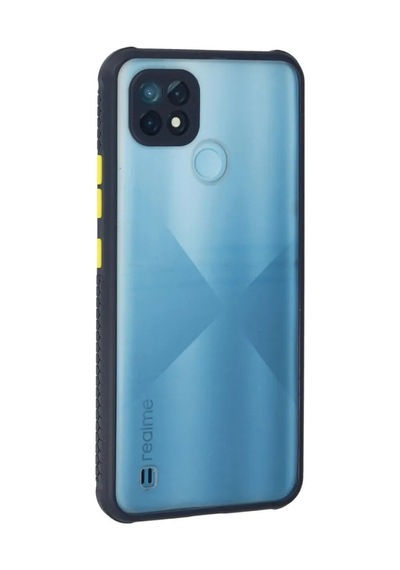 Jenerik Realme C21 Kılıf Miami Şeffaf Silikon - Lacivert