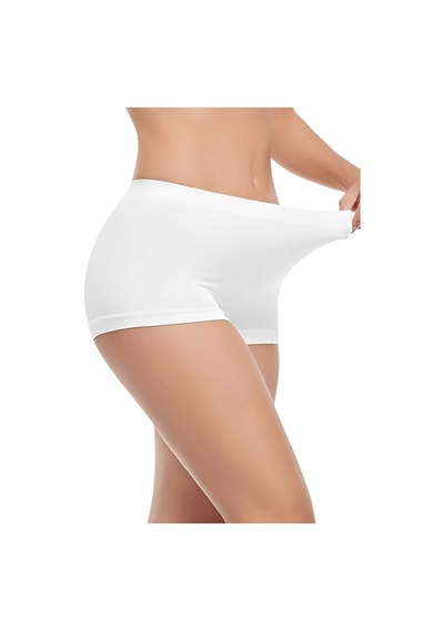 Uniquetrenders Kadın Dikişsiz Boxer 3'lü Set Beyaz