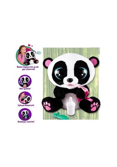 İnteraktif Peluş Sesli, Hareketli Ve Aksesuarlı Oyuncak Yoyo Panda Çok Renkli