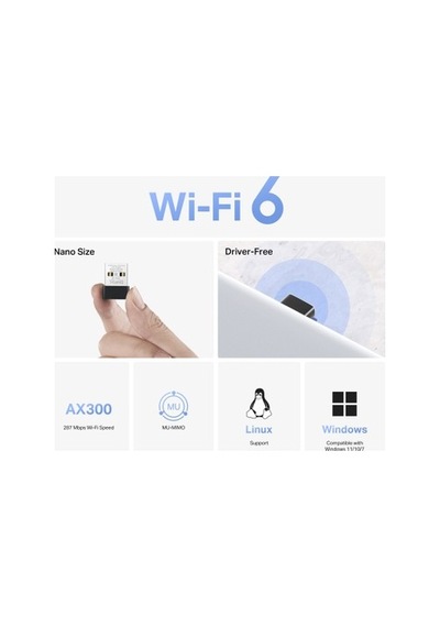Mercusys Ma14n Ax300 Mbps Nano Usb Wi Fi 6 Adaptör Kolay Kurulum Windows & Linux Uyumlu