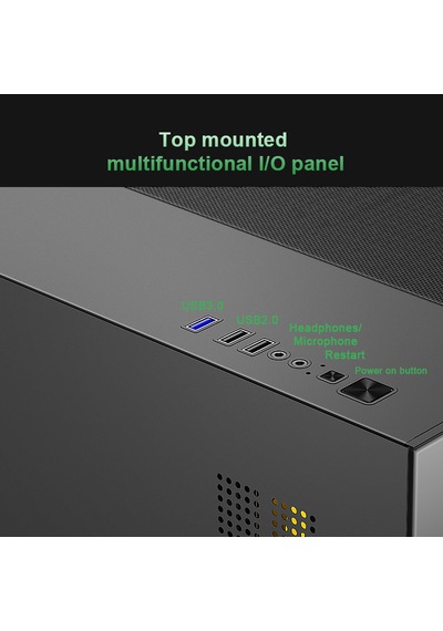 Atheron Eagle Panoramik Micro Atx Gaming Kasa 3x120mm Argb Fan 9 Port Pwm Argb Kontrolcü Temperli Cam Siyah