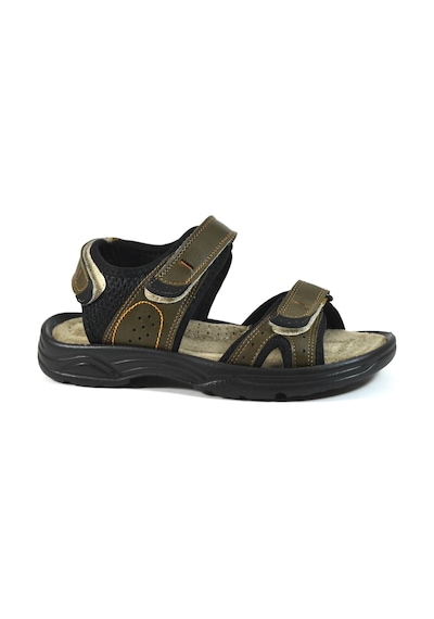Bayrak Sp.120 Hakiki Deri Haki Anatomik Erkek Çocuk Sandalet Haki