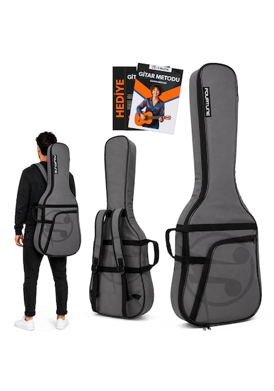 Fourtune Atlas Gri Elektro Gitar Çantası Gigbag Kalın Soft Case